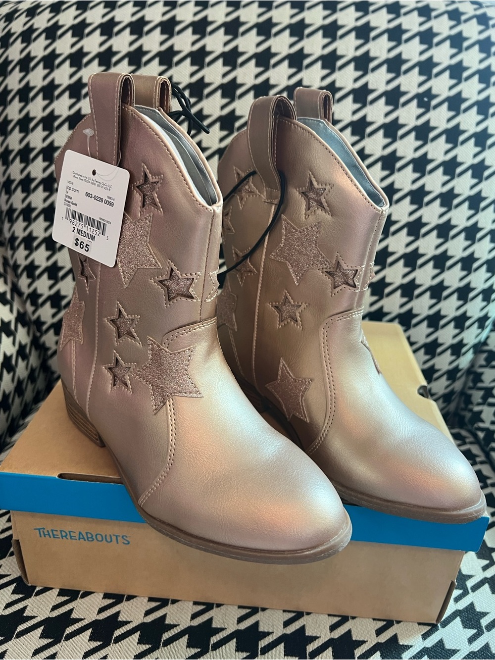 Thereabouts Girls Sienna Flat Heel Cowboy Boots-Size 2
